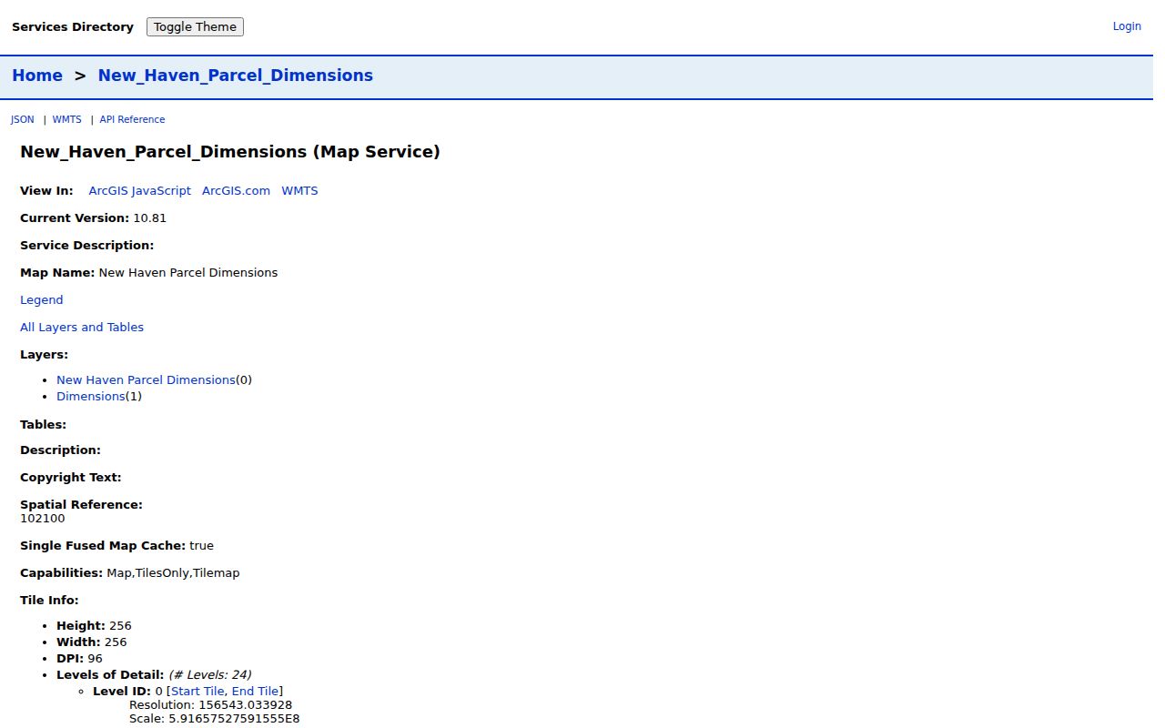 New Haven neighbors lookup parcel dimensions map service