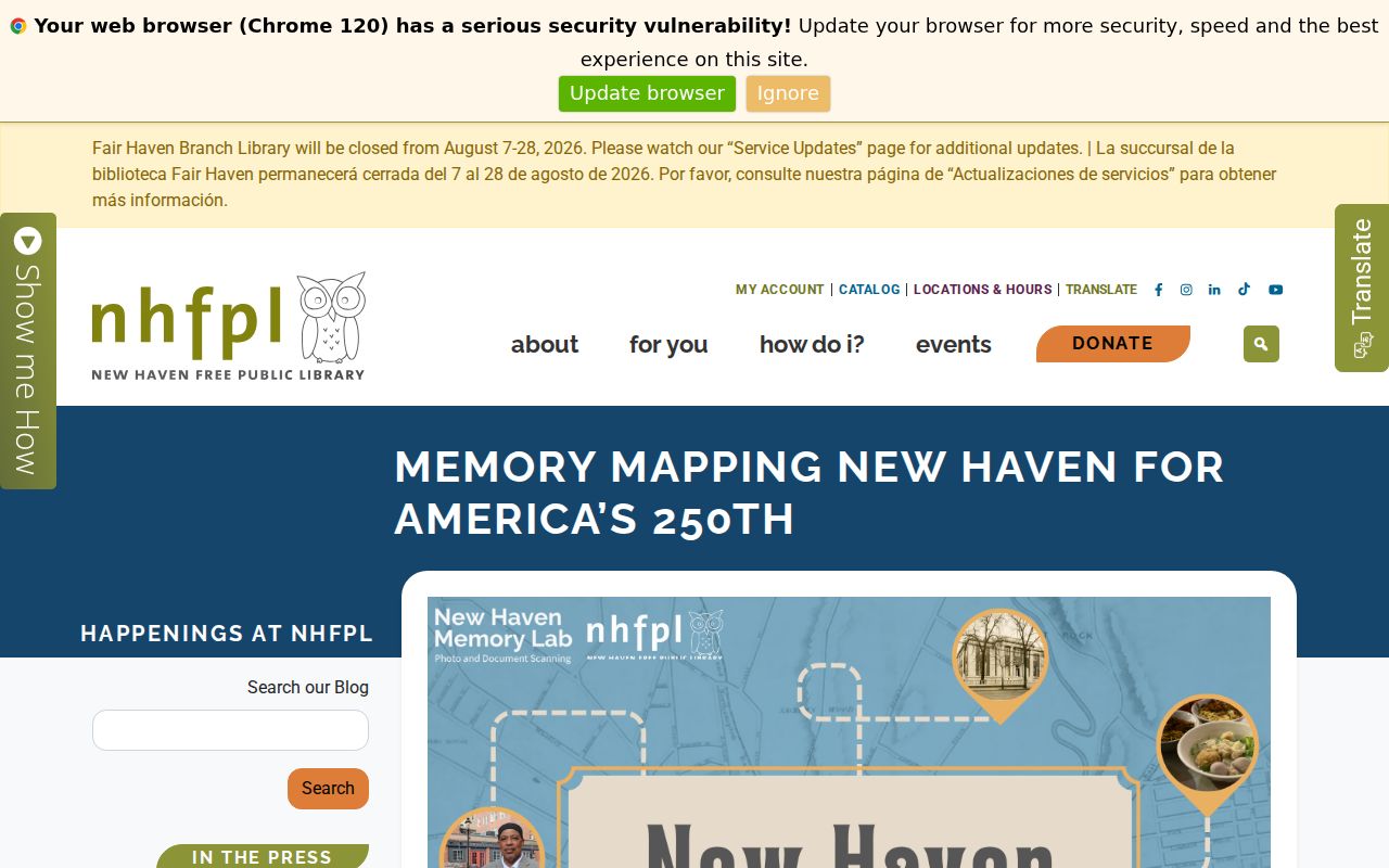 New Haven previous residents Memory Map local history