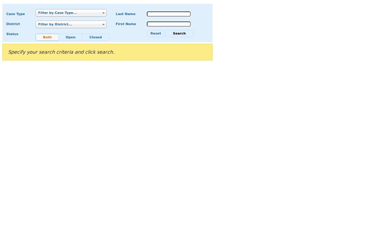 New Haven resident lookup view of Connecticut Probate Case Lookup